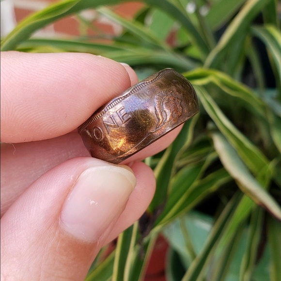 Handcrafted Coin Ring | British One Penny 1937 - Picture 8 of 14